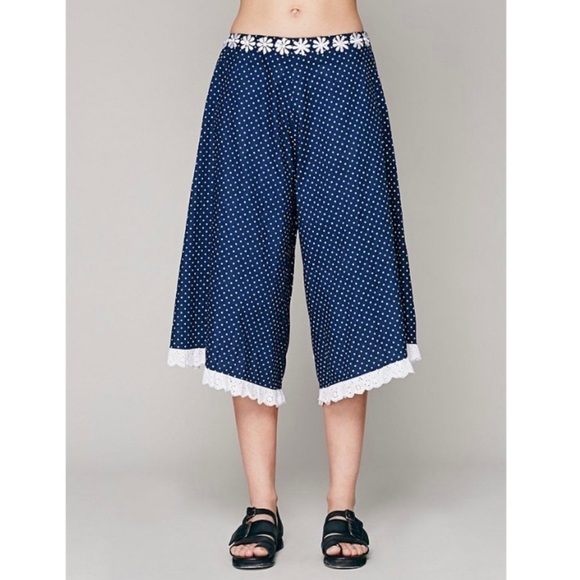 Free People KAS New York Daisy Dot Flower Embroidered Culotte - Picture 5 of 8
